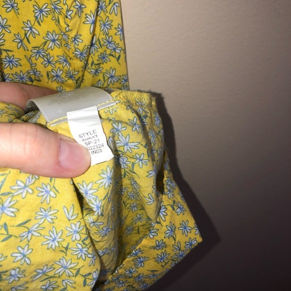 J Crew Factory Yellow Floral Embroidered Peasant Style Blouse - Picture 4 of 6